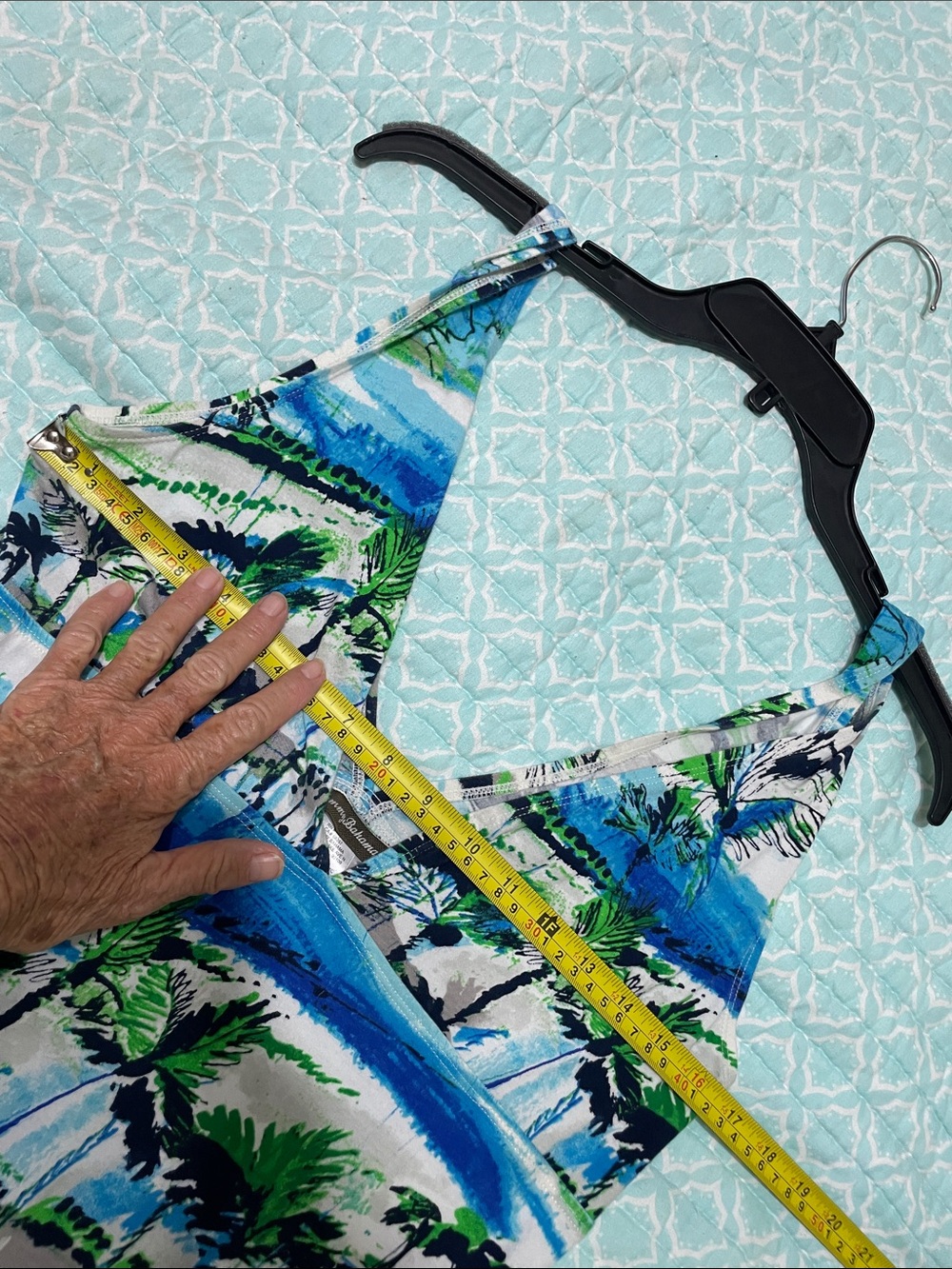 Tommy Bahama coastal maxi dress featuring a tropical boating  landscape - Picture 7 of 9